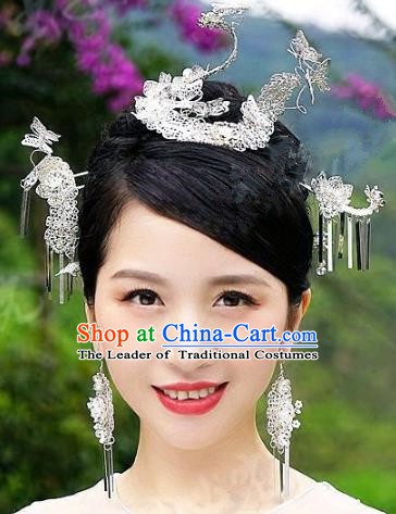 Chinese Handmade Classical Wedding Hairpins Ancient Hanfu Hair Accessories Step Shake for Women
