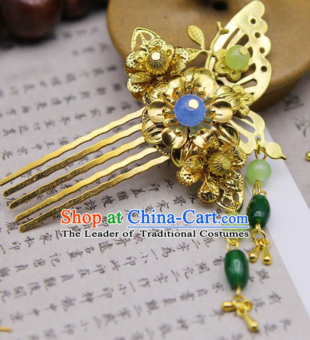 Handmade Chinese Ancient Princess Hair Accessories Butterfly Hair Comb Hairpins for Women