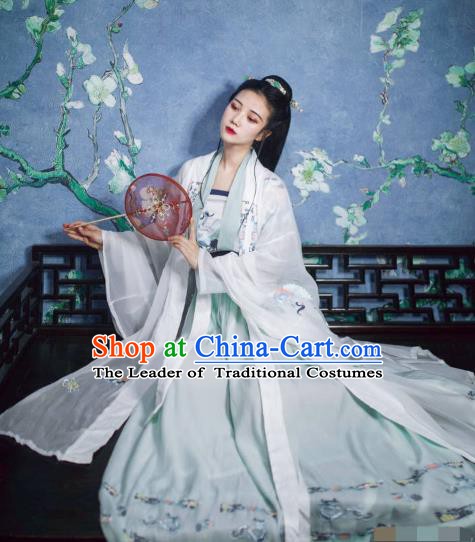 China Ancient Tang Dynasty Palace Princess Embroidered Costume Complete Set for Women