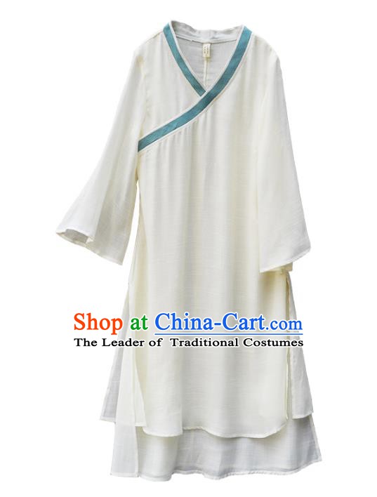 Traditional Ancient Chinese Young Women Cheongsam Dress Tangsuit Stand Collar Blouse Dress Tang Suit Clothing