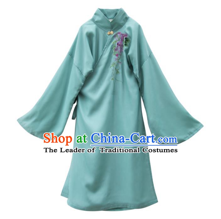Traditional Ancient Chinese Young Women Cheongsam Dress Tangsuit Stand Collar Blouse Dress Tang Suit Clothing