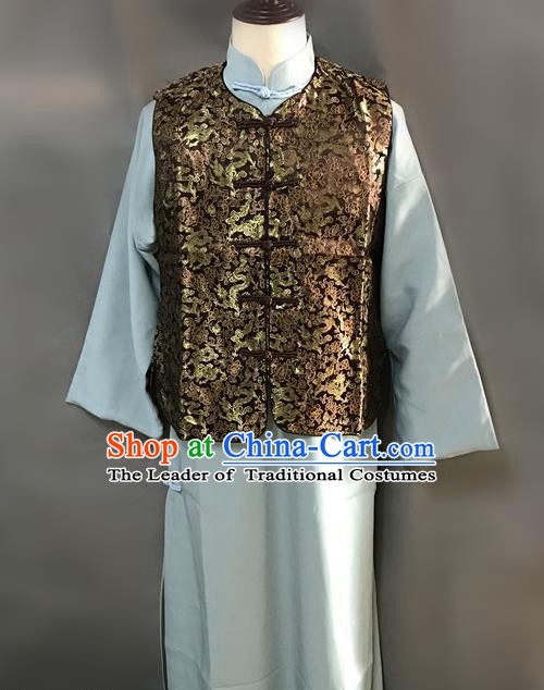 Traditional Chinese Stage Performance Costume Ancient Qing Dynasty Royal Highness Long Robe for Men