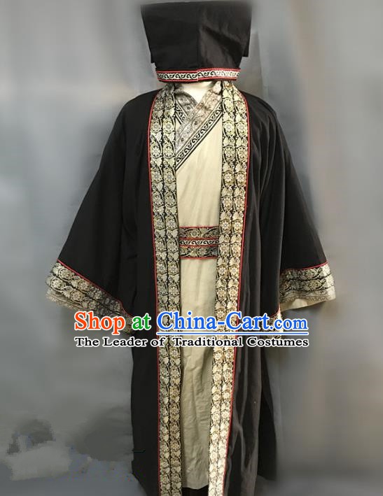 Traditional Chinese Stage Performance Costume Ancient Han Dynasty Landlord Clothing for Men