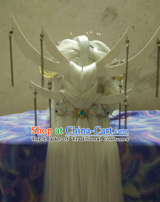Ancient Chinese Costume hanfu Chinese Wedding Dress traditional china Cosplay Swordsman Wig Clothing Headwear