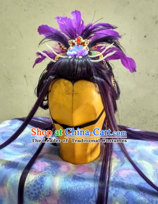 Traditional China Ancient Cosplay Princess Wig and Hair Accessories Hairpins for Women