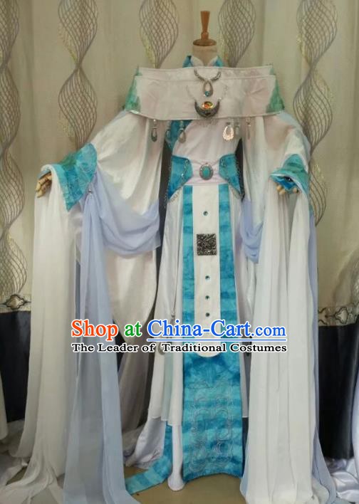 China Ancient Cosplay Halloween Queen Costume Traditional Palace Lady Hanfu Dress for Women