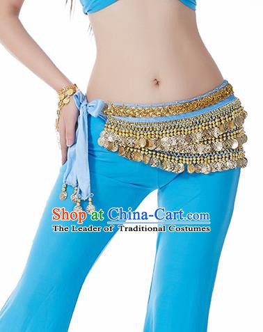 Blue Waistband Asian Indian Belly Dance Waist Accessories India National Dance Belts for Women