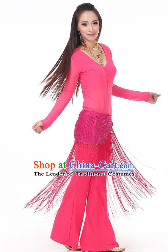 Asian Indian Belly Dance Peach Pink Costume Stage Performance India Raks Sharki Dress for Women