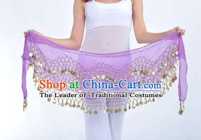 Asian Indian Belly Dance Purple Silk Waistband Accessories India Raks Sharki Belts for Women