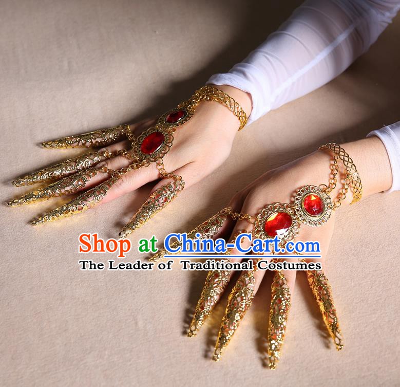 Asian Indian Belly Dance Accessories Nail Wrap Bracelet India National Dance Ring for Women