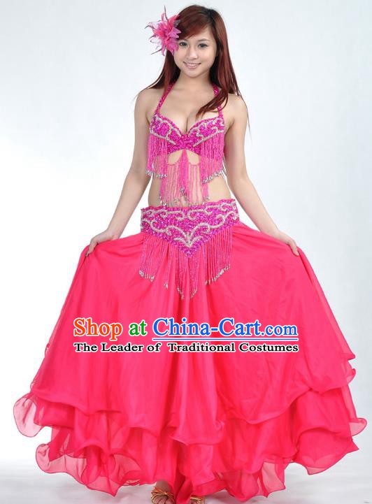 Indian Belly Dance Rosy Costume India Raks Sharki Dress Oriental Dance Clothing for Women