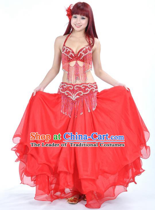 Indian Belly Dance Red Costume India Raks Sharki Dress Oriental Dance Clothing for Women