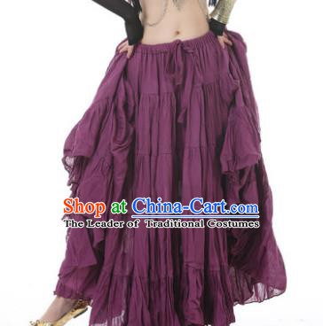 Indian Oriental Belly Dance Costume Purple Bust Skirt, India Raks Sharki Bollywood Dance Clothing for Women
