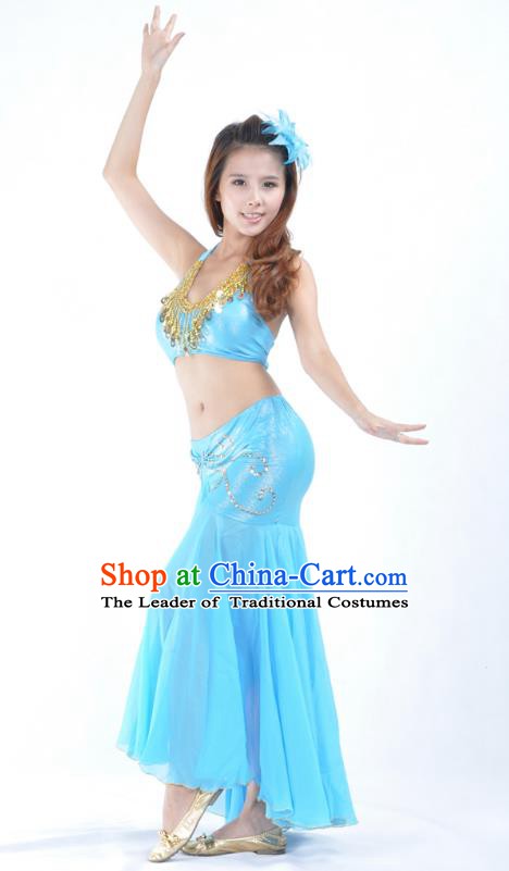 Bra Belly Dance Costume Ocean Blue Women's Bollywood Dance Tops