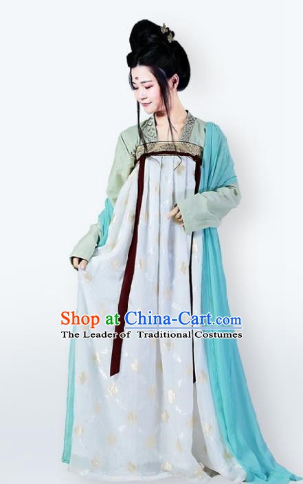 Traditional Chinese Ancient Palace Lady Costume Tang Dynasty Princess Slip Dress for Women