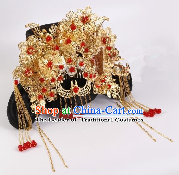 Chinese Handmade Classical Qing Dynasty Hair Accessories Ancient Manchu Lady Headwear Hairpins for Women
