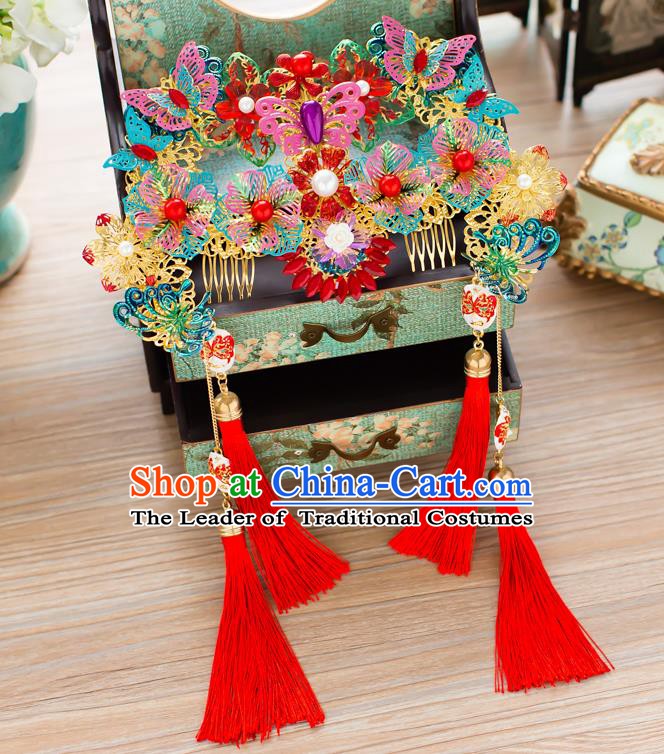 Chinese Hair Jewelry Accessories Xiuhe Suit Hairpins Headwear Headdress Hair Crown for Women