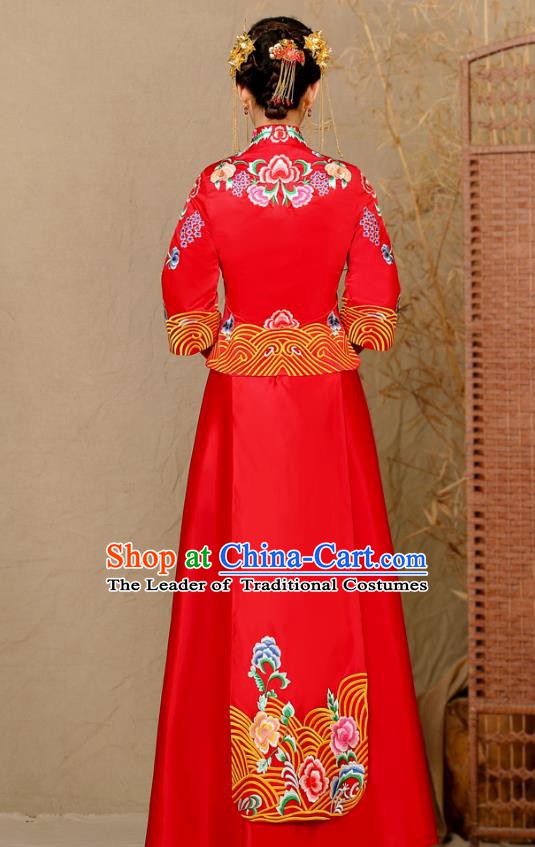 Traditional Chinese Wedding Costumes Traditional Xiuhe Suits Ancient Chinese bridal Full Dress