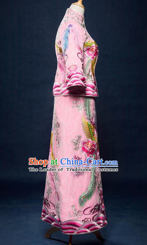 Traditional Chinese Wedding Costumes Traditional Xiuhe Suits Ancient Chinese bridal Full Dress