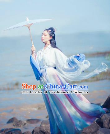 China Ancient Jin Dynasty Palace Lady Costume Traditional Chinese Princess Dress Clothing for Women