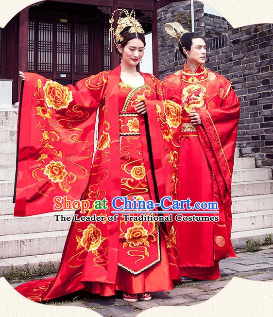 Traditional Chinese Ancient Costume China Wedding Dress Ancient Tang Dynasty Hanfu Princess Clothing