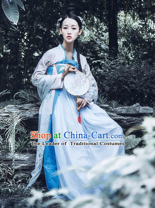 China Ancient Imperial Concubine Costume Tang Dynasty Palace Lady Embroidered Dress for Women
