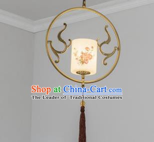 Traditional Chinese Ceiling Lanterns Ancient Handmade Painting Rose Hanging Lantern Ancient Lamp