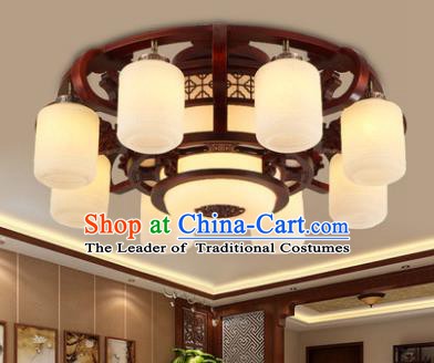 Traditional Chinese Handmade Eight-Lights Lantern Wood Lantern Ancient Palace Ceiling Lanterns