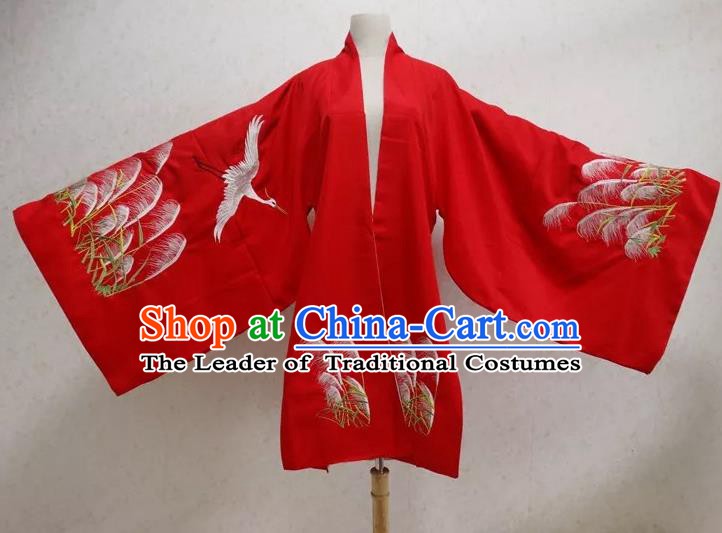 Ancient Chinese Ming Dynasty Palace Lady Costume Embroidered Red Cloak for Women