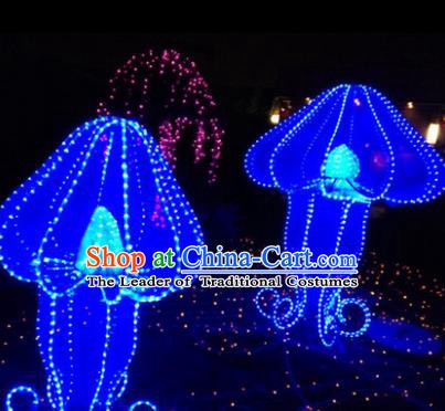 Traditional Christmas Mushroom Light Show Decorations Lamps Stage Display Lamplight LED Lanterns