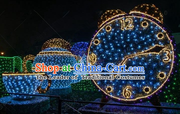 Traditional Christmas Light Show Horologe Decorations Lamps Stage Display Lamplight LED Lanterns