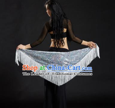 Indian Belly Dance White Tassel Waist Scarf Belts India Raks Sharki Waistband for Women