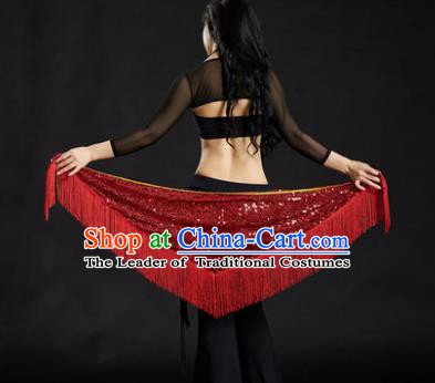Indian Belly Dance Red Tassel Waist Scarf Belts India Raks Sharki Waistband for Women
