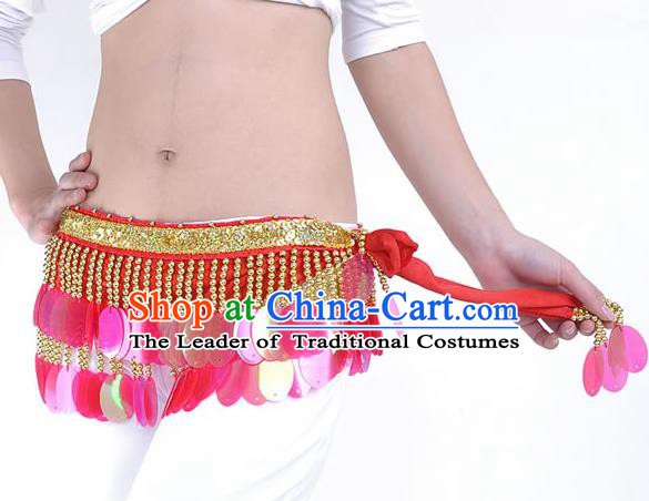 Traditional Belly Dance Sequin Waist Scarf Waistband India Raks Sharki Belts for Women