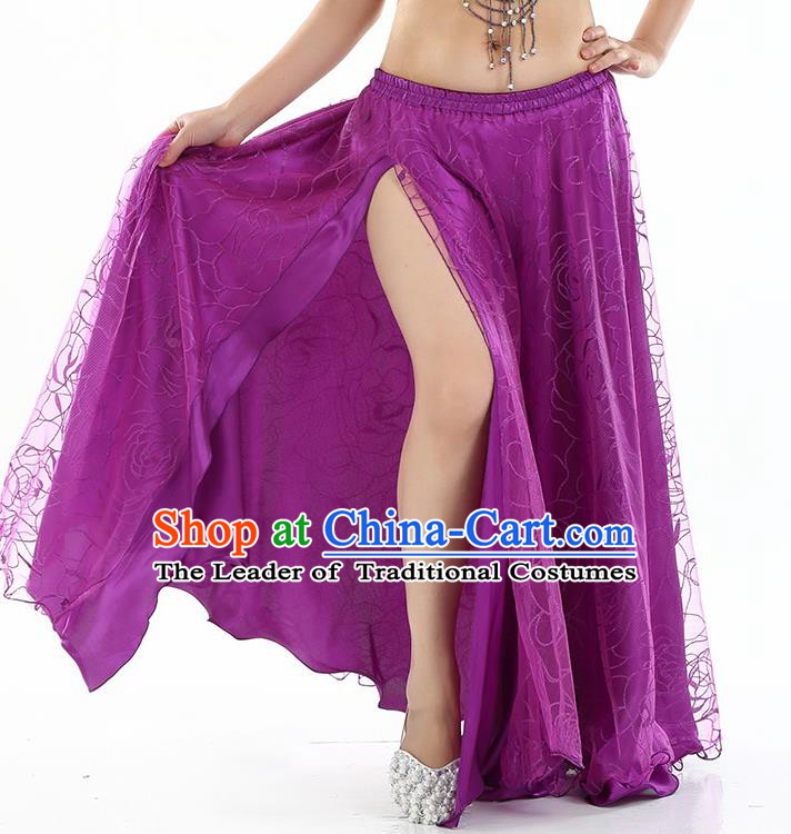 Asian Indian Belly Dance Costume Purple Rose Skirt Stage Performance Oriental Dance Dress for Women