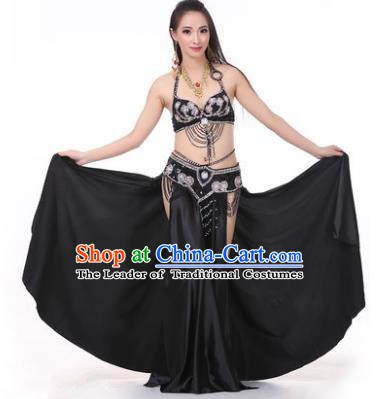 Asian Indian Traditional Costume Oriental Dance Black Dress Belly Dance Stage Performance Clothing for Women