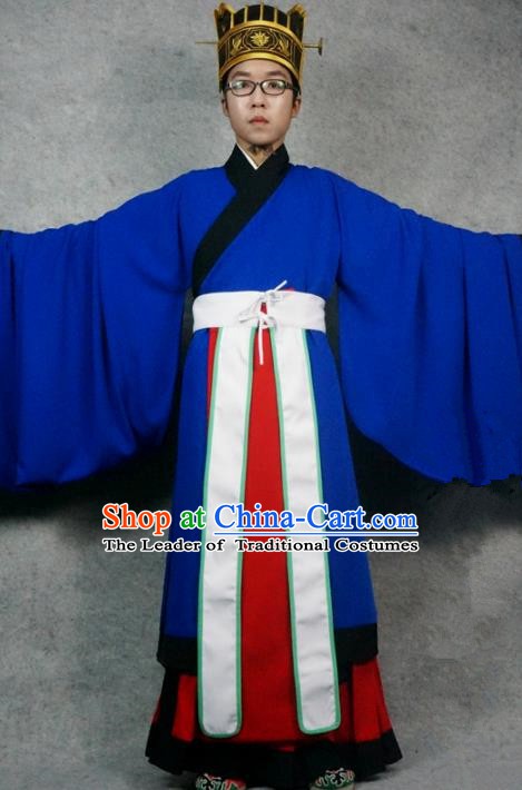 Chinese Ming Dynasty Clothes Men Taoist Priest Costume Ancient Sacrifice Clothing for Men