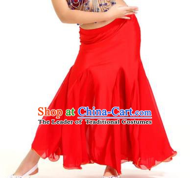 Asian Indian Belly Dance Red Fishtail Skirt Stage Performance Oriental Dance Clothing for Kids