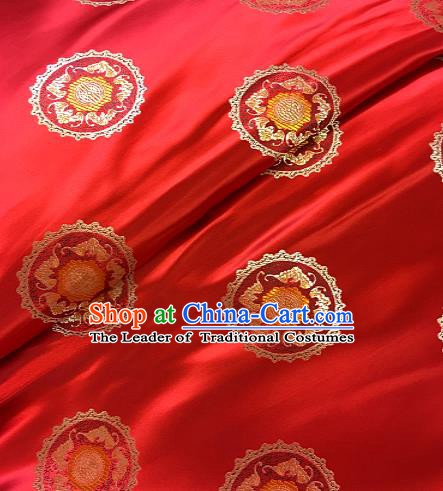 Chinese Traditional Mongolian Robe Fabric Palace Pattern Design Red Brocade Chinese Fabric Asian Material