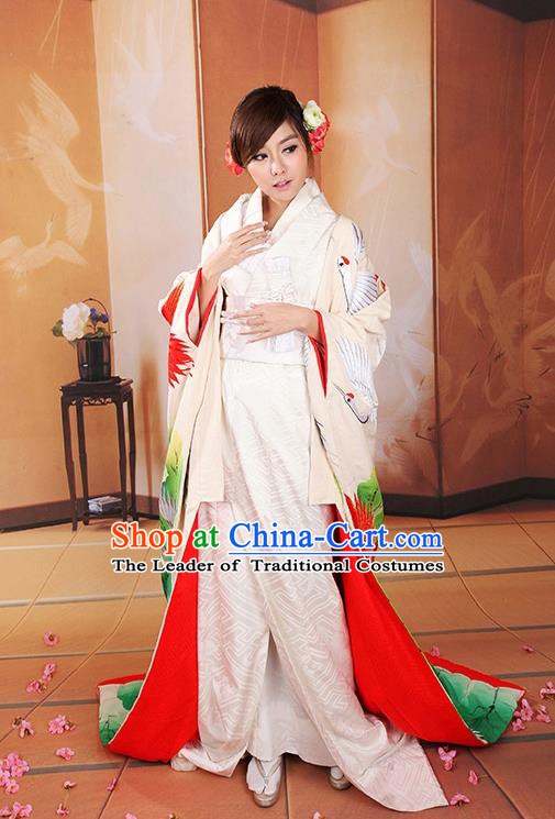 Traditional Asian Japan Wedding Costume Japanese Bride Yukata Dress Furisode Kimono for Women
