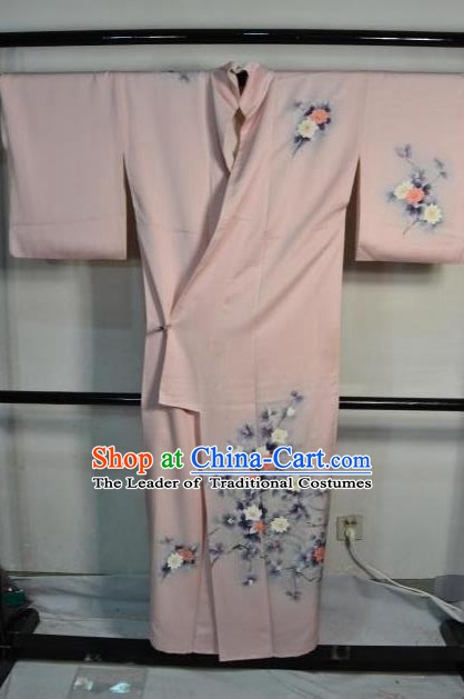 Japan Traditional Kimonos Costume Asian Japanese Printing Flowers Yukata Dress Furisode Kimono for Women
