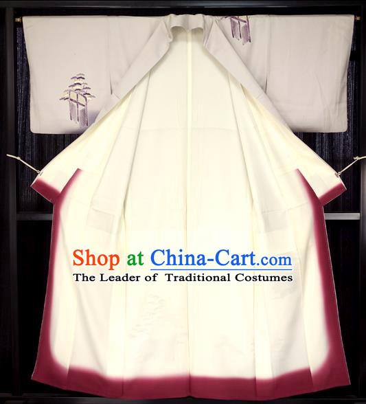 Japanese Traditional White Hakama Kimono Japan Haori Apparel Yukata Robe Costume for Men