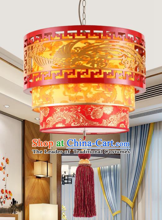 Traditional Chinese Red Phoenix Lantern