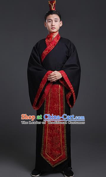 China Ancient Han Dynasty Swordsman Costume Theatre Performances Scholar Clothing for Men