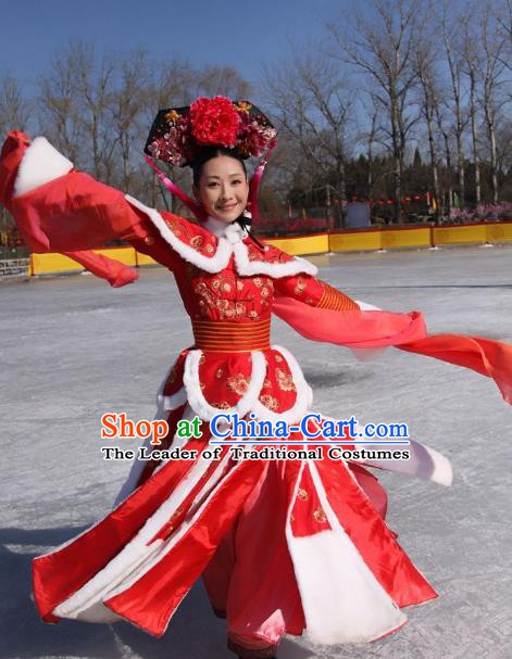 Ancient Chinese Qing Dynasty Manchu Yongzheng Consort Li Embroidered Historical Costume for Women