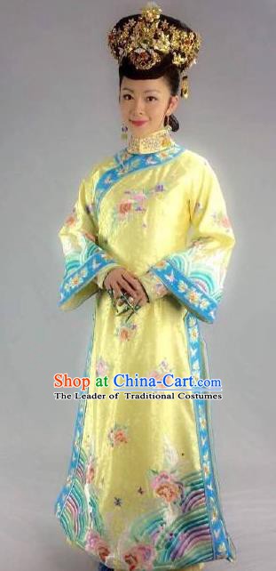 Chinese Qing Dynasty Imperial Consort of Xianfeng Historical Costume Ancient Manchu Palace Lady Clothing for Women