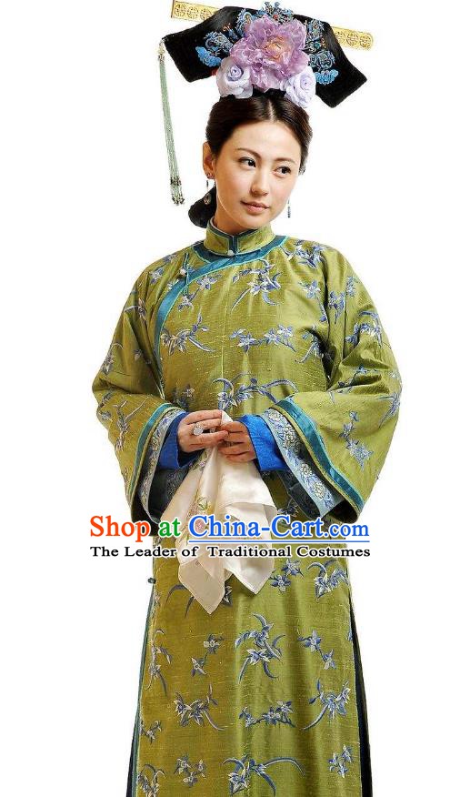 Chinese Qing Dynasty Princess Consort of Yinsi Ruolan Historical Costume Ancient Manchu Palace Lady Clothing for Women