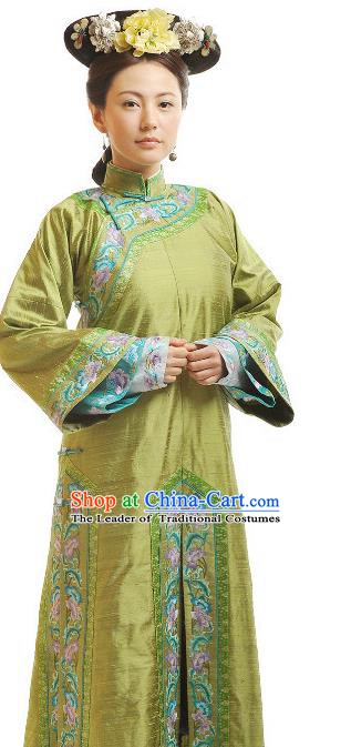 Chinese Qing Dynasty Manchu Imperial Consort Historical Costume Ancient Palace Lady Clothing for Women