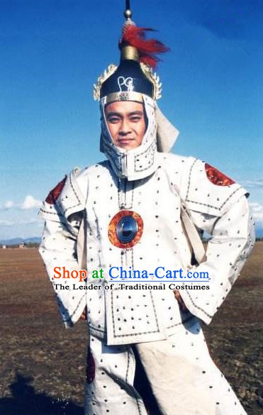 Chinese Qing Dynasty Dorgon General Historical Costume China Ancient Manchu Armour Clothing