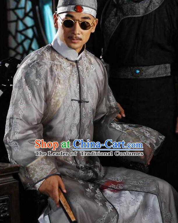 Chinese Qing Dynasty Emperor Xianfeng Replica Costumes Ancient Manchu Historical Costume for Men